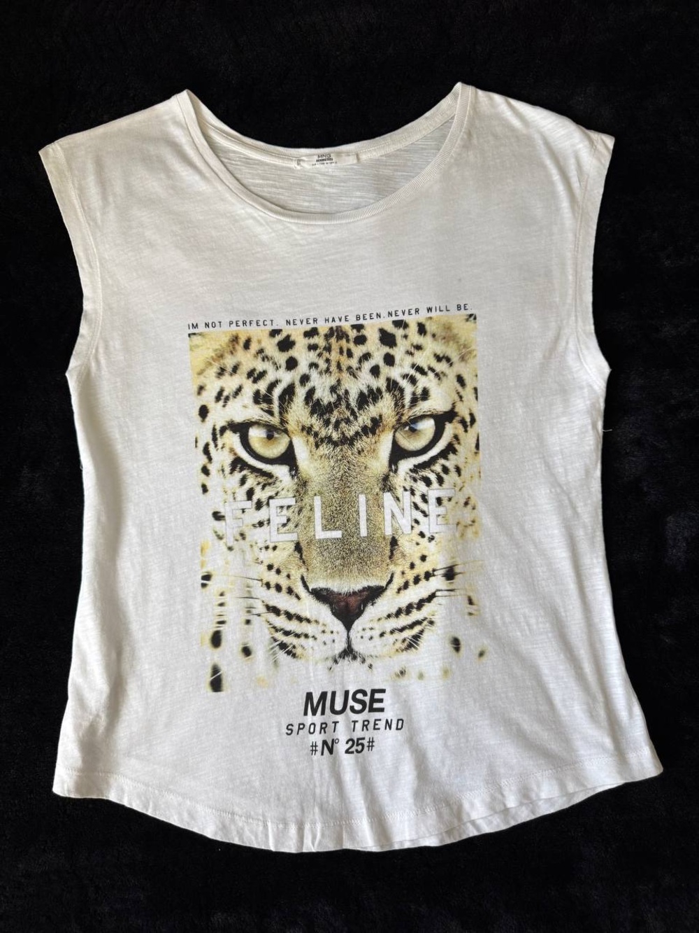 Mango Women's Medium 100% Cotton Printed T-Shirt